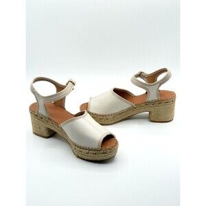 NAGUISA Womens 38 Sz 7‎ Spain White Espadrilles - Var Ecru-beige Anthropologie